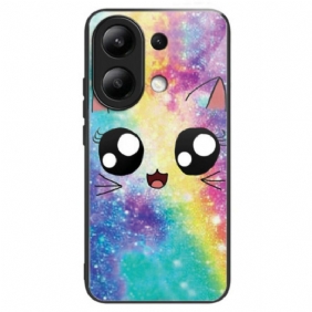 Hoesje Xiaomi Redmi Note 13 4g Regenboogkat Gehard Glas Bescherming Hoesje