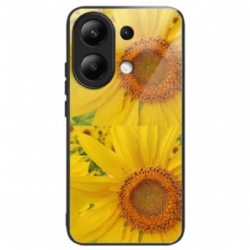 Hoesje Xiaomi Redmi Note 13 4g Zonnebloem Gehard Glas