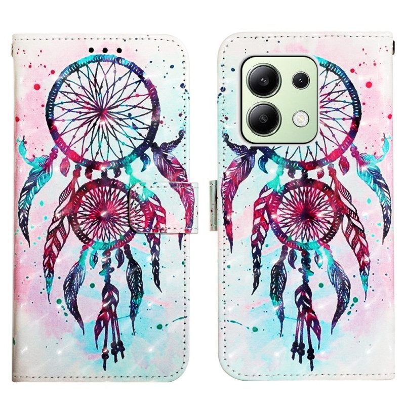 Leren Hoesje Voor Xiaomi Redmi Note 13 4g Aquarel Dromenvanger