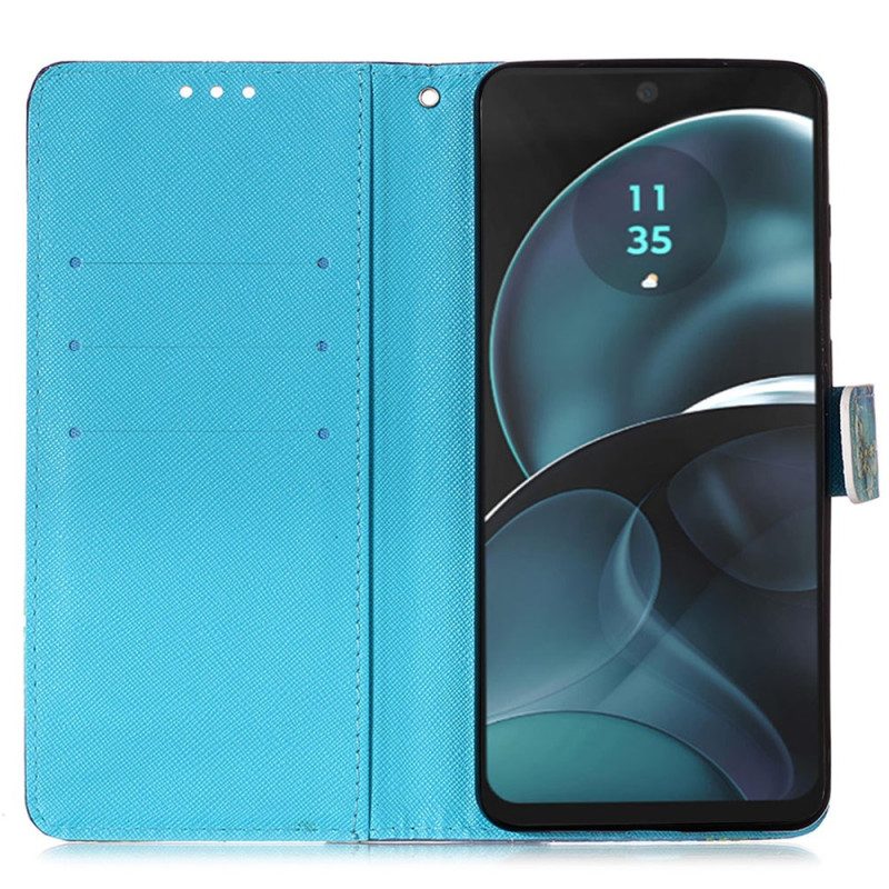 Leren Hoesje Voor Xiaomi Redmi Note 13 4g Aquarel Dromenvanger