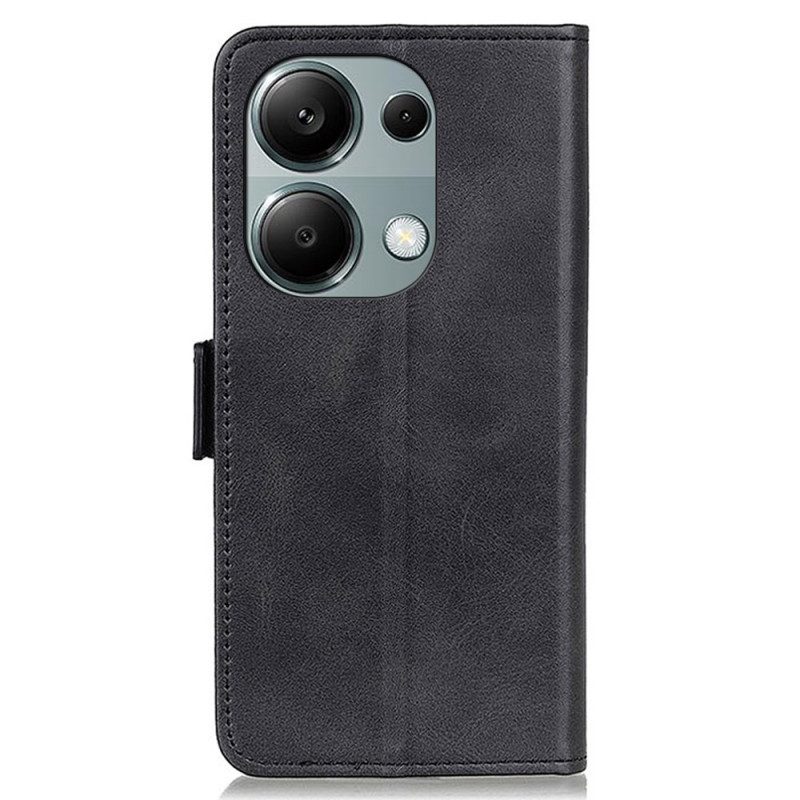 Leren Hoesje Voor Xiaomi Redmi Note 13 4g Dubbele Sluiting