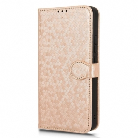 Leren Hoesje Voor Xiaomi Redmi Note 13 4g Glanzende Stippelband