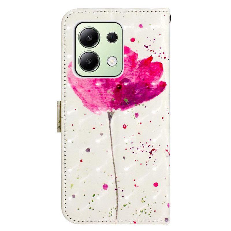 Leren Hoesje Voor Xiaomi Redmi Note 13 4g Papaver