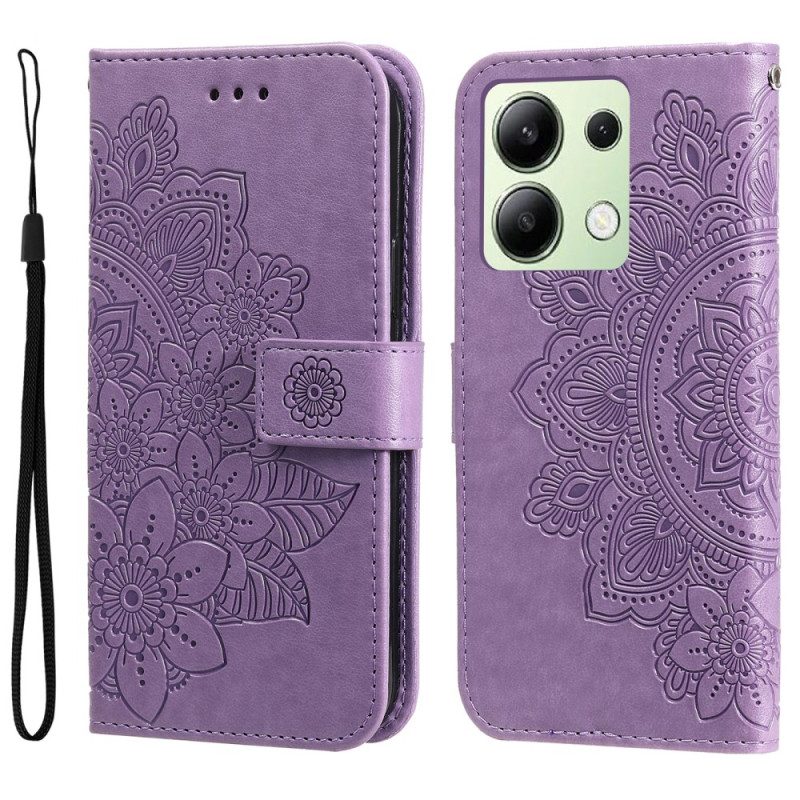 Leren Hoesje Voor Xiaomi Redmi Note 13 4g Stijl Met Bloemenbandjes