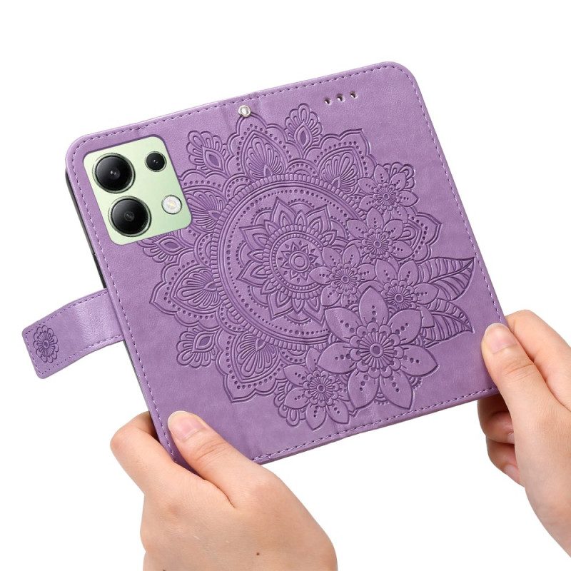 Leren Hoesje Voor Xiaomi Redmi Note 13 4g Stijl Met Bloemenbandjes