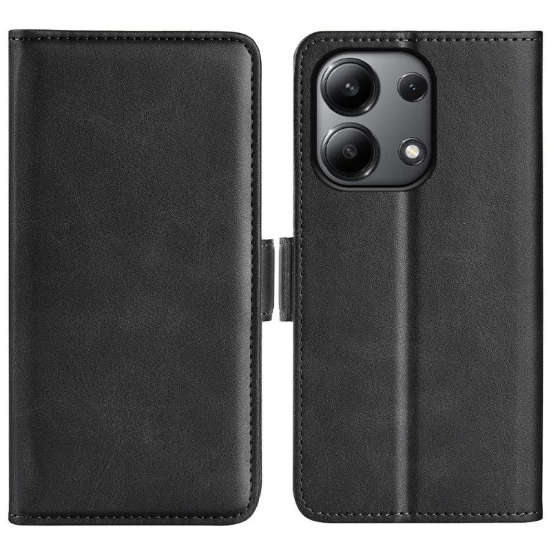 Leren Hoesje Xiaomi Redmi Note 13 4g Dubbele Sluiting Bescherming Hoesje