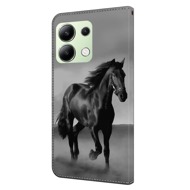 Leren Hoesje Xiaomi Redmi Note 13 4g Zwart Paard