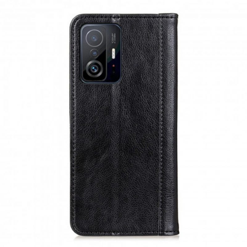 Bescherming Hoesje voor Xiaomi 11T / 11T Pro Folio-hoesje Elegantie Split Litchi Leer