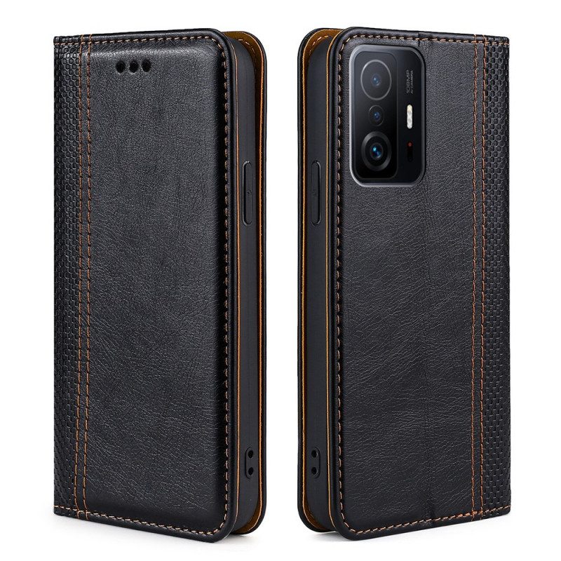 Bescherming Hoesje voor Xiaomi 11T / 11T Pro Folio-hoesje Litchi Split Lederen Stiksels