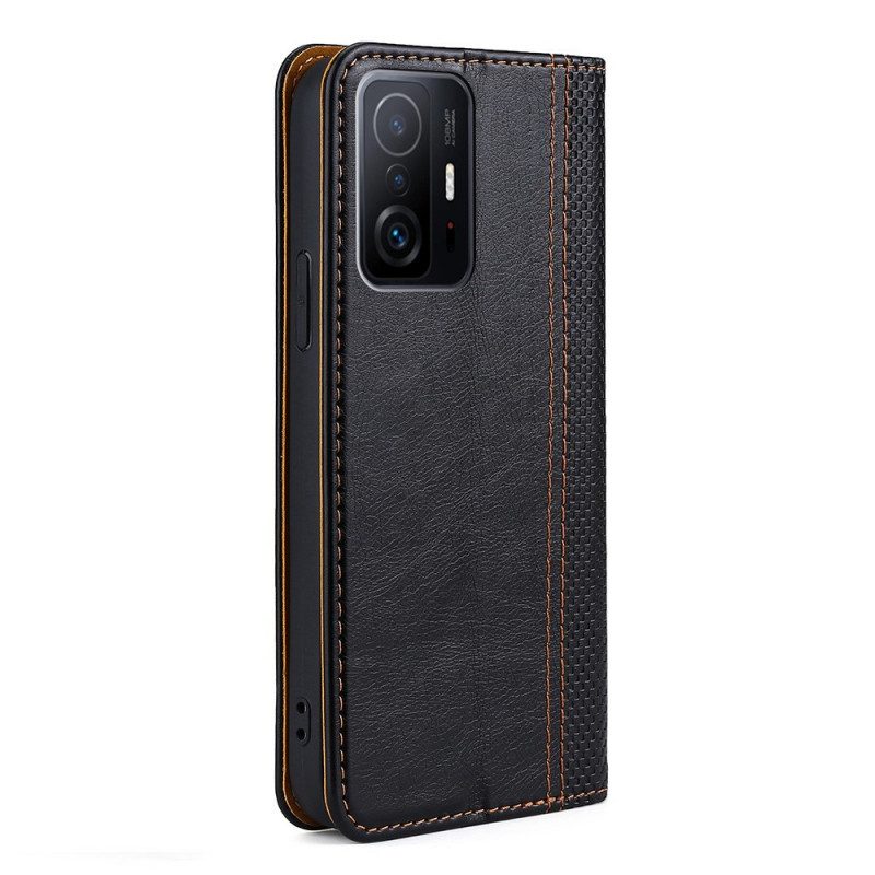 Bescherming Hoesje voor Xiaomi 11T / 11T Pro Folio-hoesje Litchi Split Lederen Stiksels