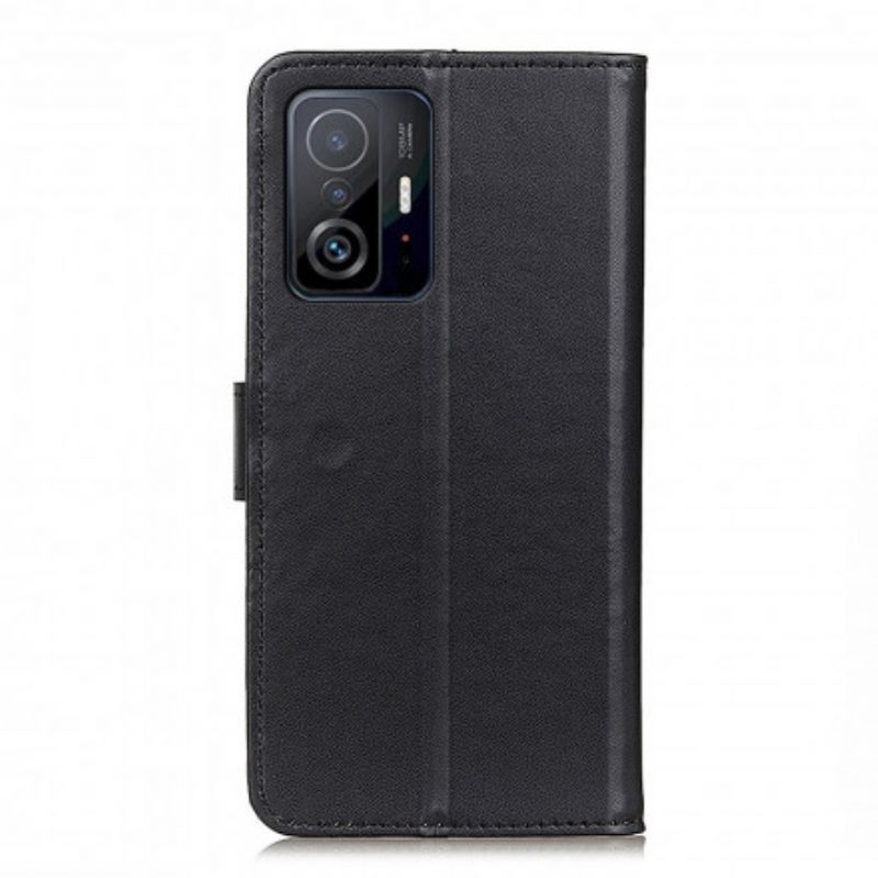 Flip Case voor Xiaomi 11T / 11T Pro Effen Kunstleer