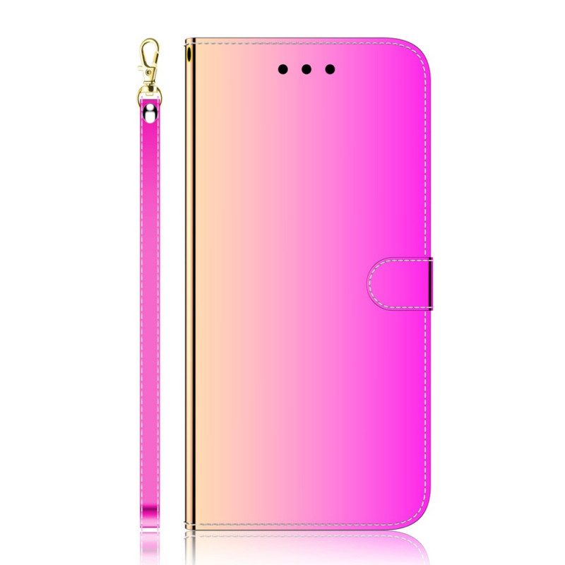 Flip Case voor Xiaomi 11T / 11T Pro Spiegelhoes Van Imitatieleer