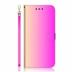 Flip Case voor Xiaomi 11T / 11T Pro Spiegelhoes Van Imitatieleer