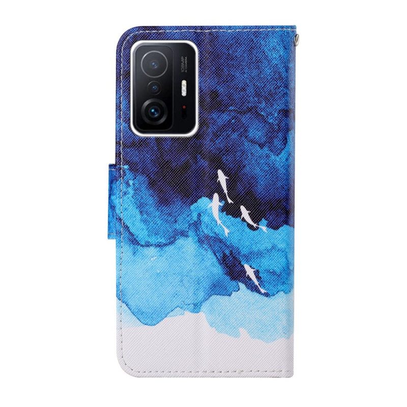 Flip Case voor Xiaomi 11T / 11T Pro Zee Met String