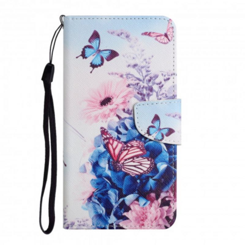 Folio-hoesje voor Xiaomi 11T / 11T Pro Boeket Bloemen En Vlinders