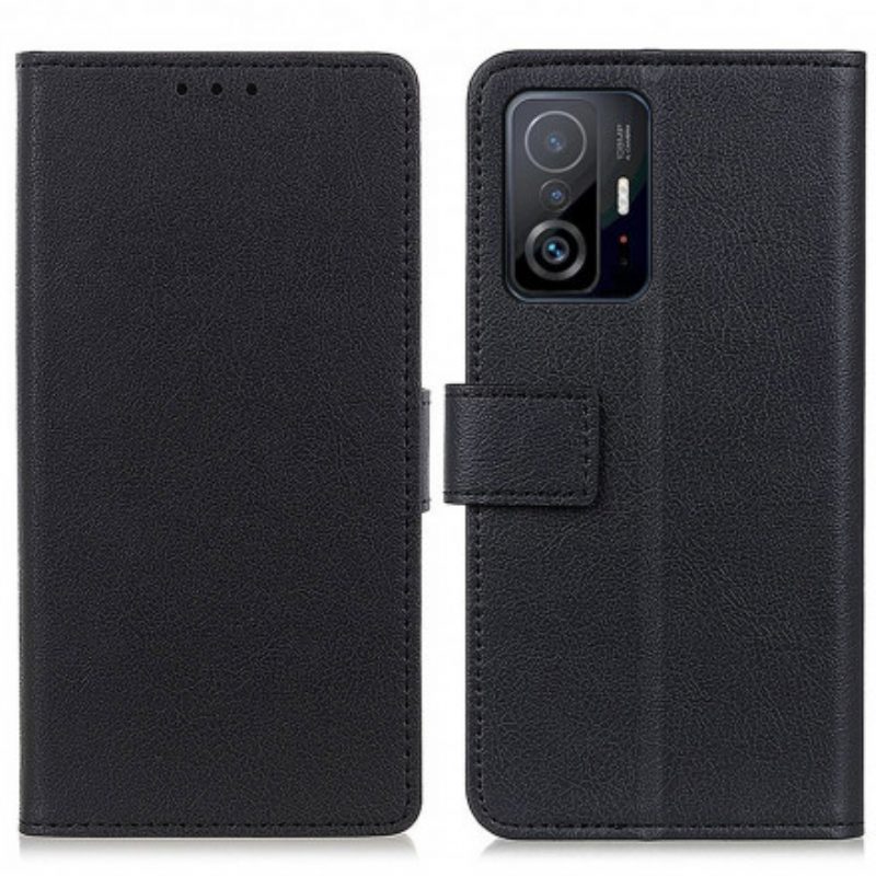 Folio-hoesje voor Xiaomi 11T / 11T Pro Eenvoudig Leereffect