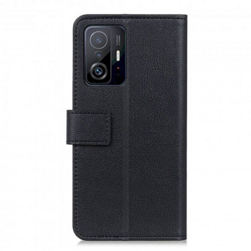 Folio-hoesje voor Xiaomi 11T / 11T Pro Eenvoudig Leereffect