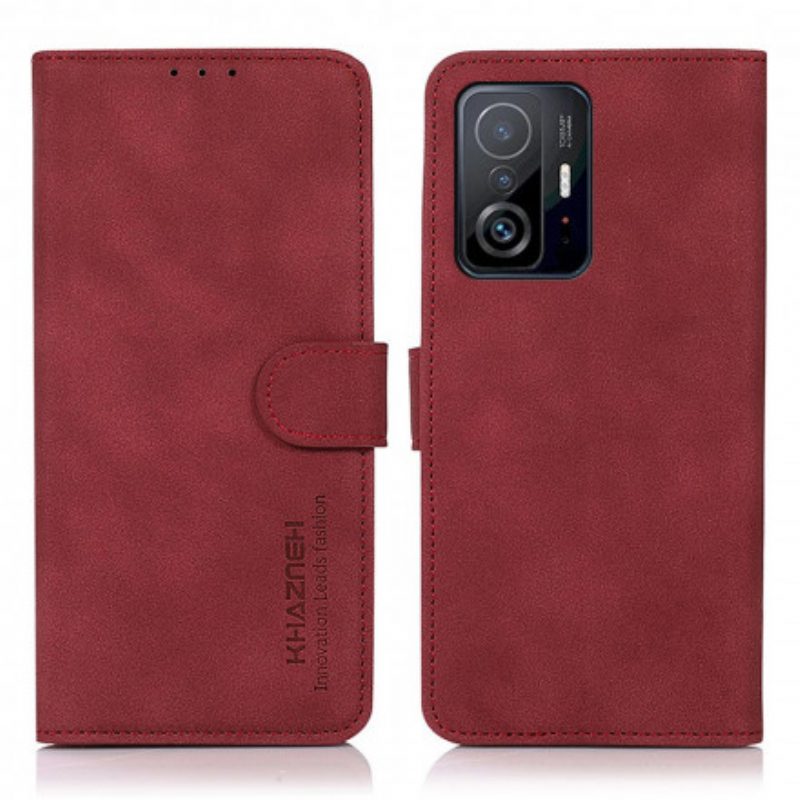 Folio-hoesje voor Xiaomi 11T / 11T Pro Khazneh Modieus Leereffect