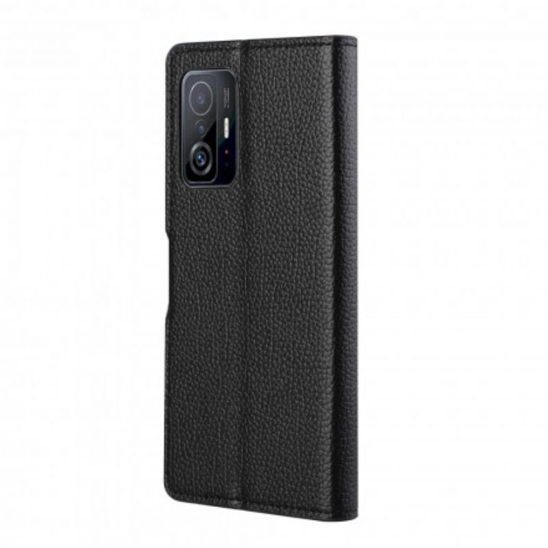 Folio-hoesje voor Xiaomi 11T / 11T Pro Litchi-nerf Leereffect