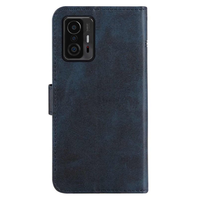 Folio-hoesje voor Xiaomi 11T / 11T Pro Met Ketting Geo-leereffect Met Bandjes