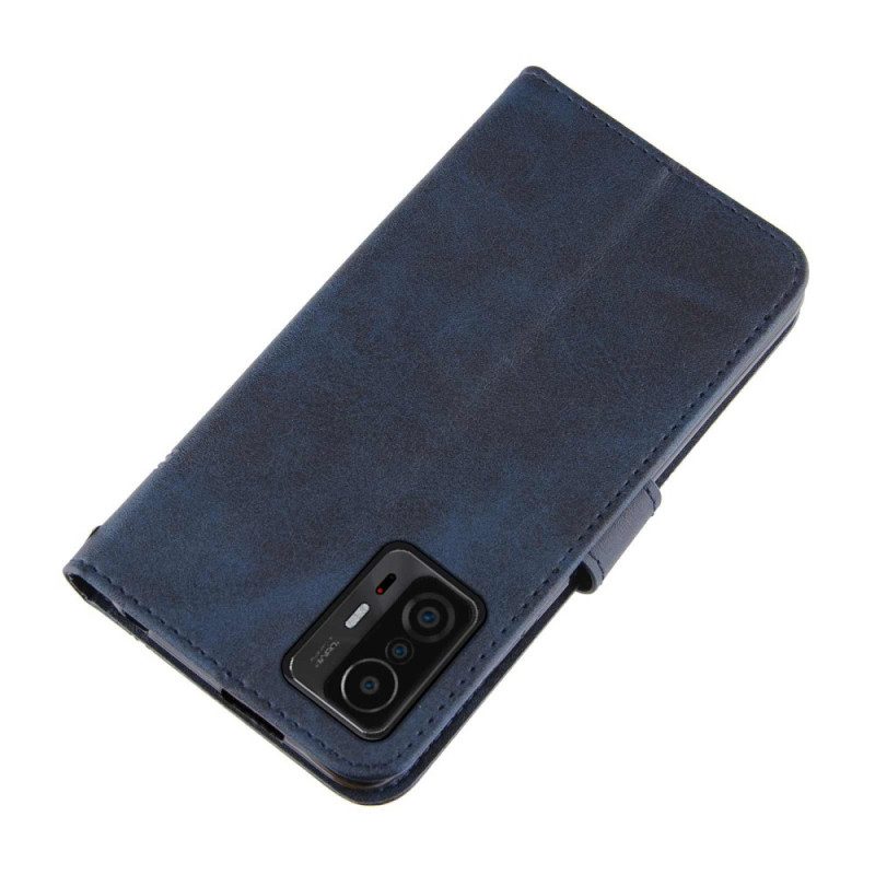 Folio-hoesje voor Xiaomi 11T / 11T Pro Met Ketting Geo-leereffect Met Bandjes