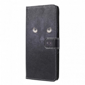 Folio-hoesje voor Xiaomi 11T / 11T Pro Met Ketting Strappy Zwarte Kattenogen