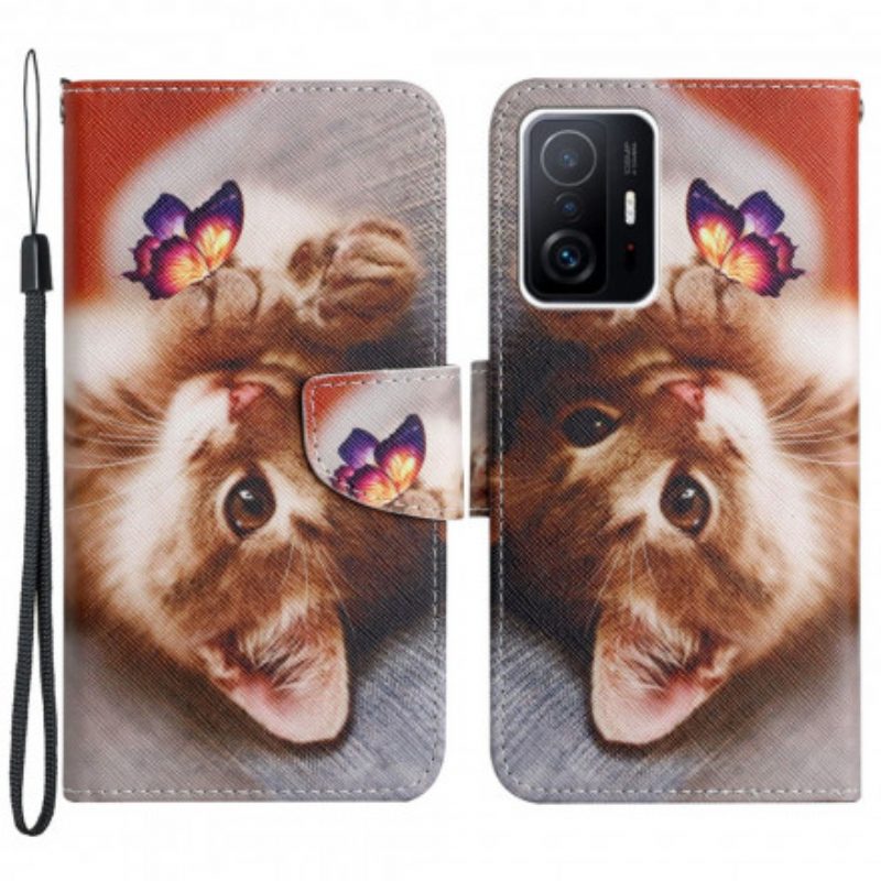 Folio-hoesje voor Xiaomi 11T / 11T Pro Mijn Kitten En Vlinder