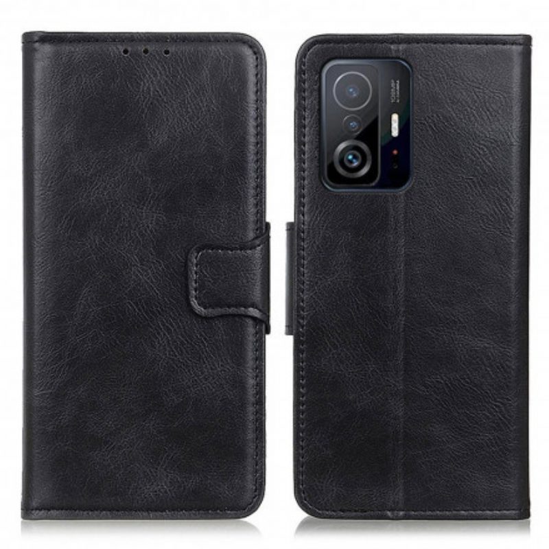 Folio-hoesje voor Xiaomi 11T / 11T Pro Omkeerbare Sluiting Met Leereffect