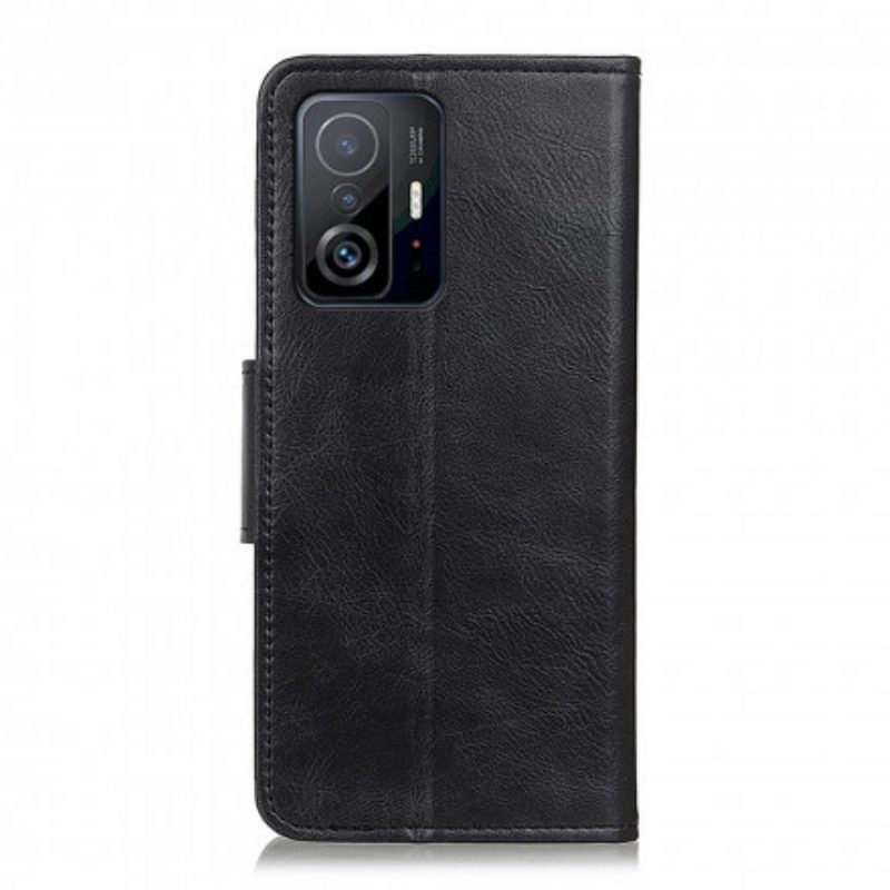 Folio-hoesje voor Xiaomi 11T / 11T Pro Omkeerbare Sluiting Met Leereffect