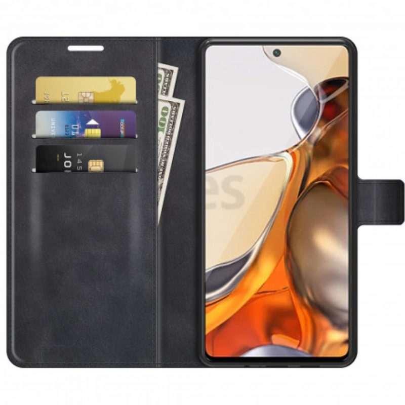 Folio-hoesje voor Xiaomi 11T / 11T Pro Slank Extreem Leereffect