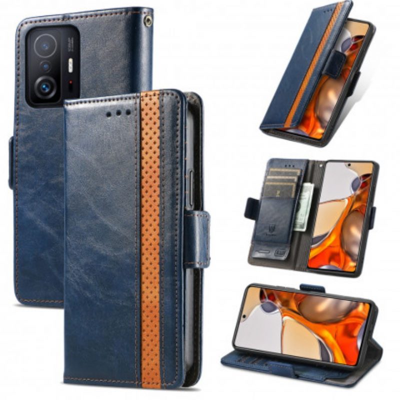 Folio-hoesje voor Xiaomi 11T / 11T Pro Tweekleurige Dubbele Sluiting