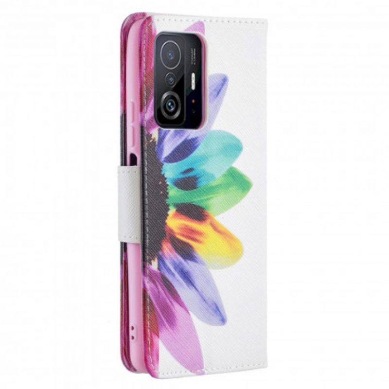 Folio-hoesje voor Xiaomi 11T / 11T Pro Waterverf Bloem