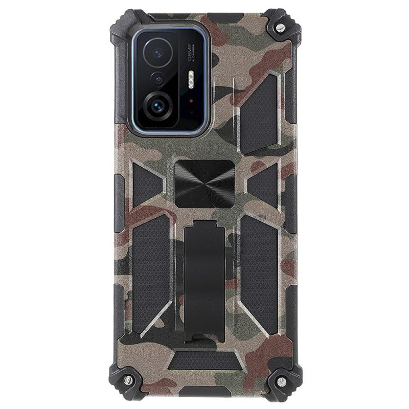 Hoesje voor Xiaomi 11T / 11T Pro Camouflage Verwijderbare Ondersteuning