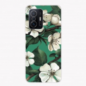 Hoesje voor Xiaomi 11T / 11T Pro Geschilderde Witte Bloemen