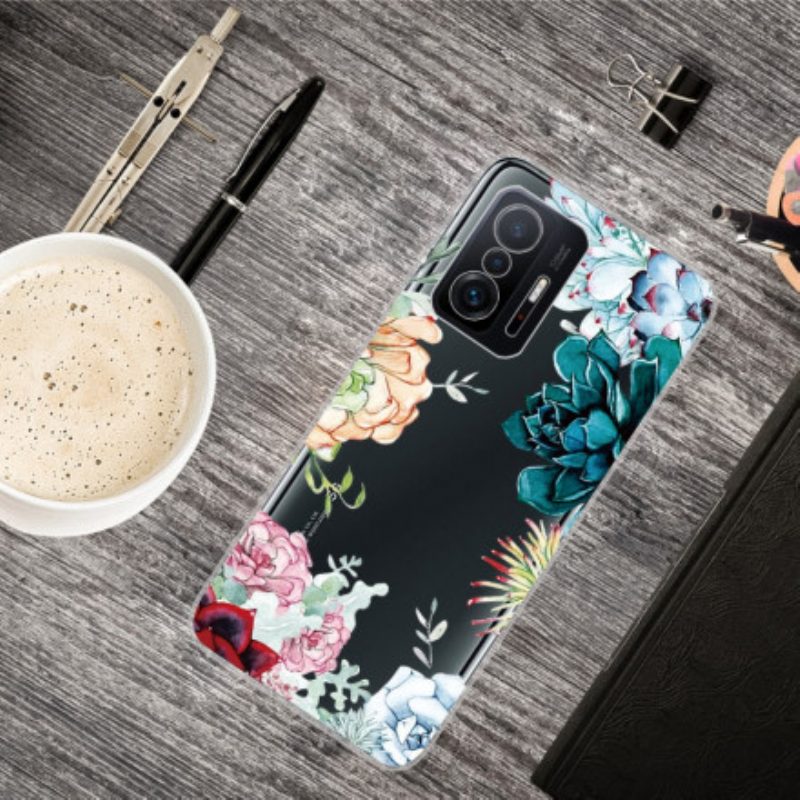 Hoesje voor Xiaomi 11T / 11T Pro Naadloze Aquarel Bloemen