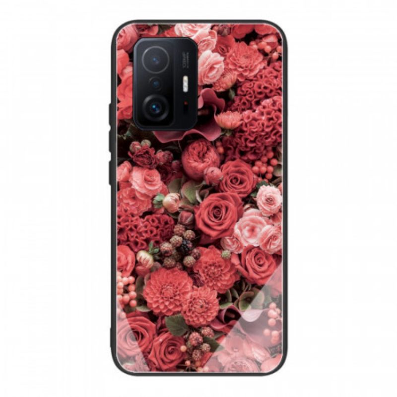 Hoesje voor Xiaomi 11T / 11T Pro Rose Bloemen Gehard Glas