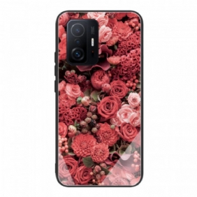 Hoesje voor Xiaomi 11T / 11T Pro Rose Bloemen Gehard Glas