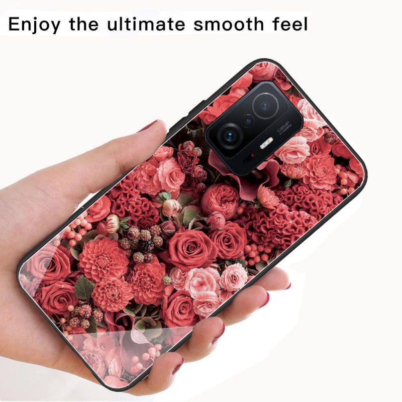 Hoesje voor Xiaomi 11T / 11T Pro Rose Bloemen Gehard Glas