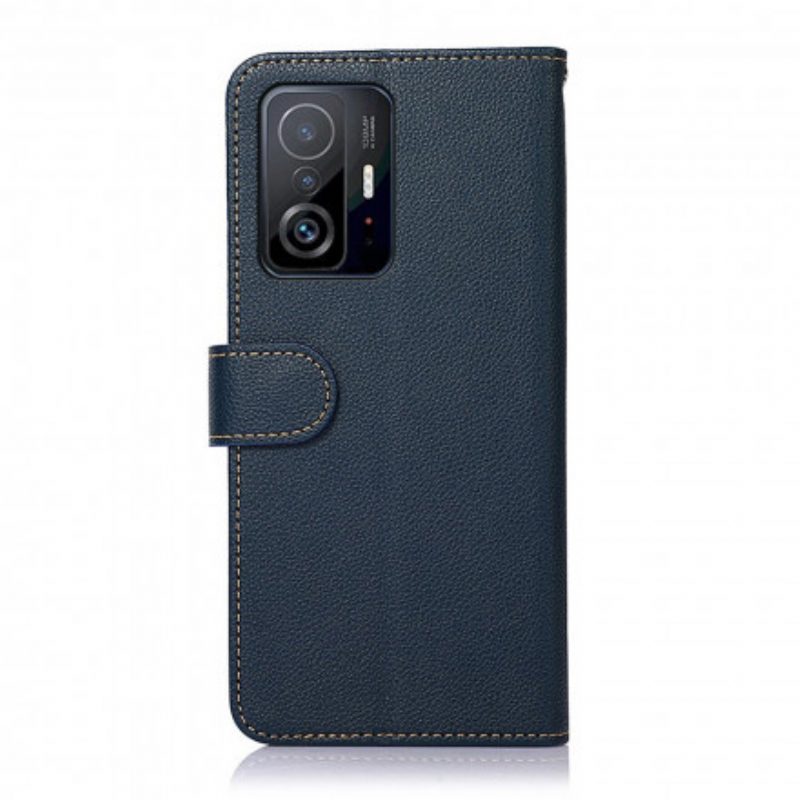 Leren Hoesje voor Xiaomi 11T / 11T Pro Lychee-stijl Rfid Khazneh