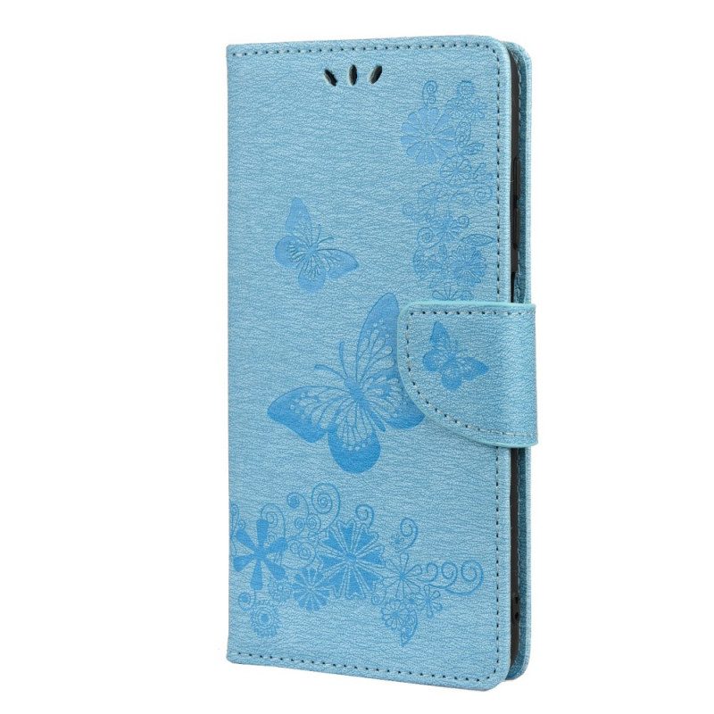 Leren Hoesje voor Xiaomi 11T / 11T Pro Met Ketting Prachtige Riemvlinders