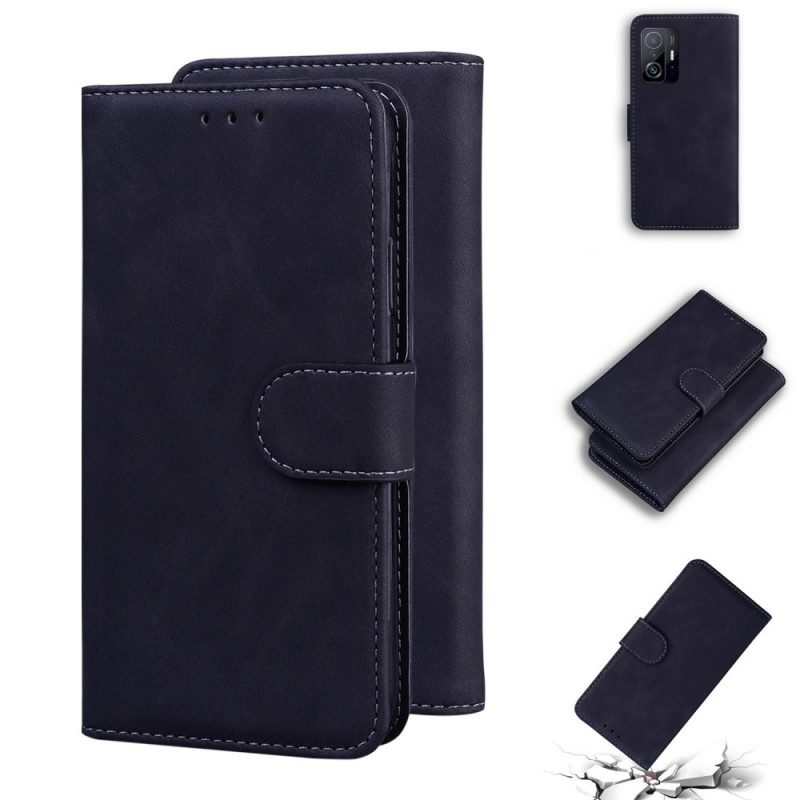 Leren Hoesje voor Xiaomi 11T / 11T Pro Monochroom Leereffect