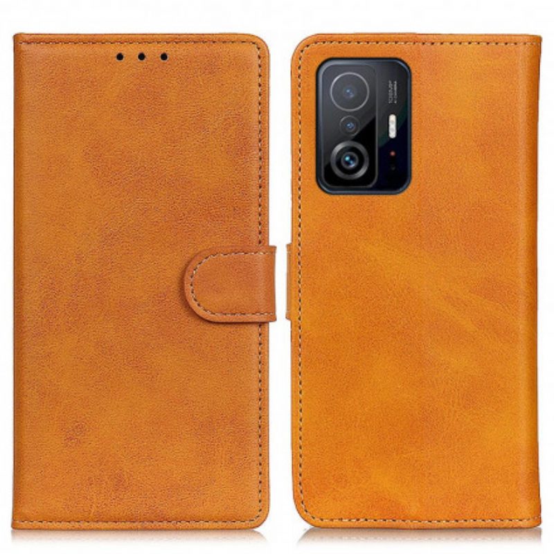 Leren Hoesje voor Xiaomi 11T / 11T Pro Retro Mat Leereffect