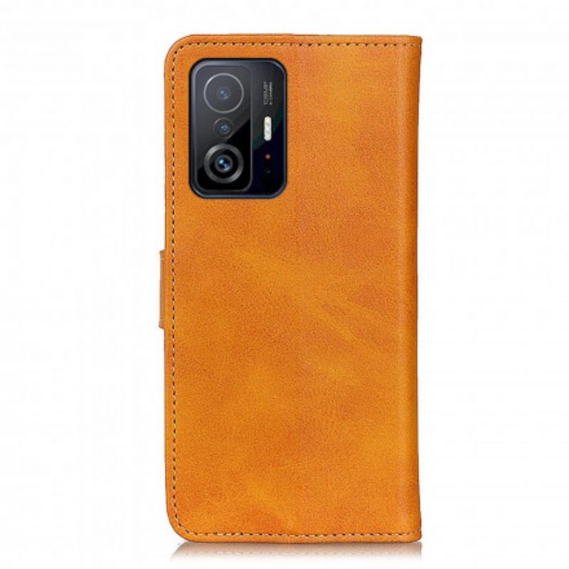 Leren Hoesje voor Xiaomi 11T / 11T Pro Retro Mat Leereffect