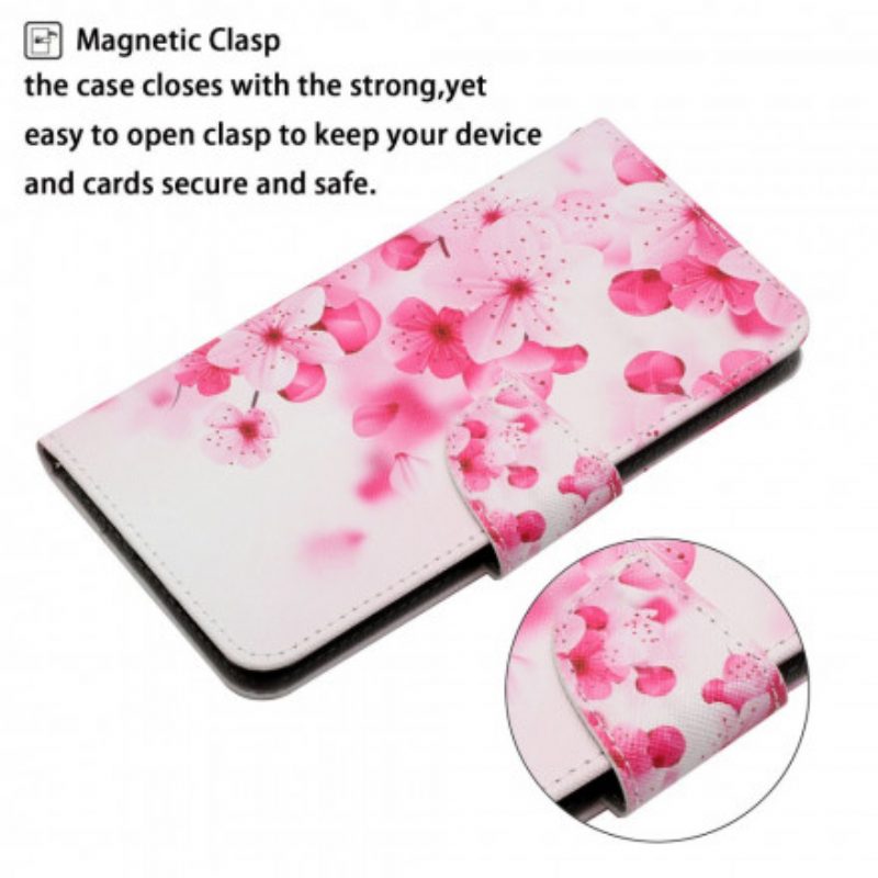 Leren Hoesje voor Xiaomi 11T / 11T Pro Roze Bloemen