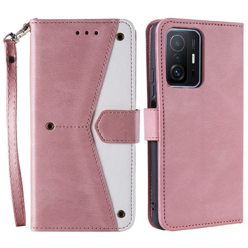 Leren Hoesje voor Xiaomi 11T / 11T Pro Skin-touch-naden