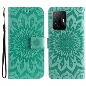 Leren Hoesje voor Xiaomi 11T / 11T Pro Zonnebloem