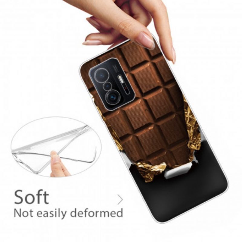 Telefoonhoesje voor Xiaomi 11T / 11T Pro Flexibele Chocolade