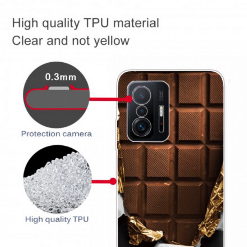 Telefoonhoesje voor Xiaomi 11T / 11T Pro Flexibele Chocolade