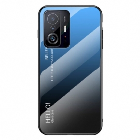 Telefoonhoesje voor Xiaomi 11T / 11T Pro Gehard Glas Hallo