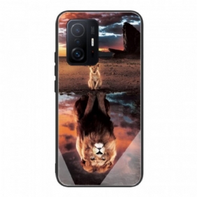 Telefoonhoesje voor Xiaomi 11T / 11T Pro Leeuwenwelpje Van Gehard Glas